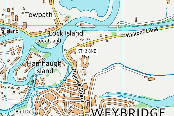 KT13 8NE map - OS VectorMap District (Ordnance Survey)