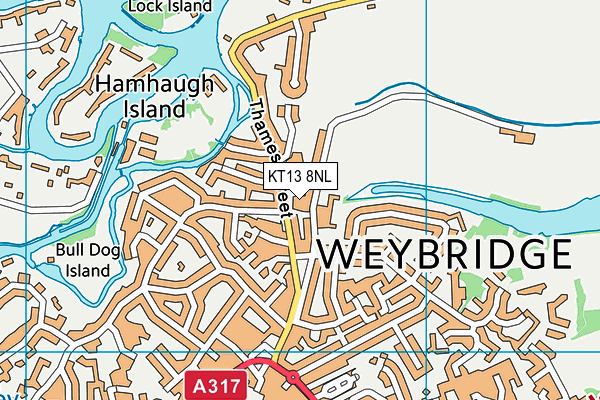 St Georges Weybridge (Junior School) map (KT13 8NL) - OS VectorMap District (Ordnance Survey)