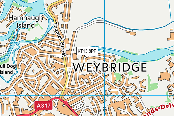 KT13 8PP map - OS VectorMap District (Ordnance Survey)