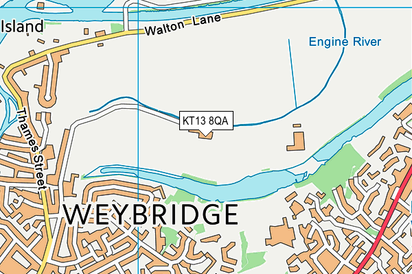 Bannatyne Health Club (Weybridge) map (KT13 8QA) - OS VectorMap District (Ordnance Survey)
