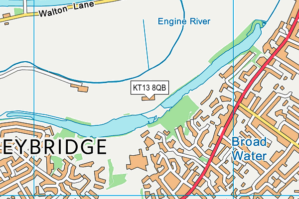 KT13 8QB map - OS VectorMap District (Ordnance Survey)