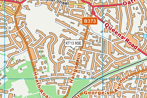 KT13 8SE map - OS VectorMap District (Ordnance Survey)