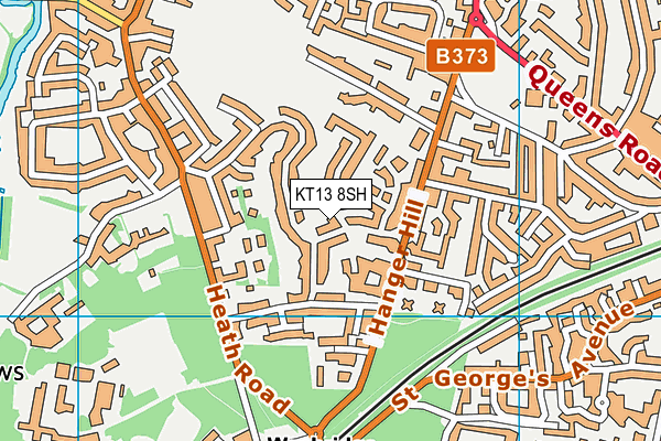 KT13 8SH map - OS VectorMap District (Ordnance Survey)