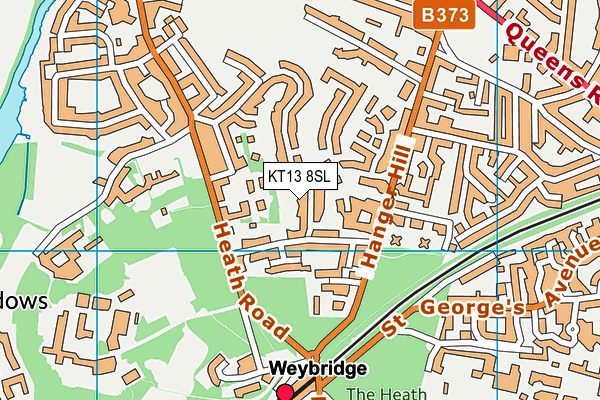 KT13 8SL map - OS VectorMap District (Ordnance Survey)