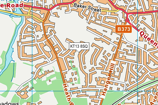 KT13 8SQ map - OS VectorMap District (Ordnance Survey)