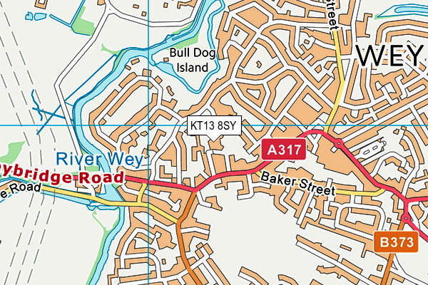 KT13 8SY map - OS VectorMap District (Ordnance Survey)