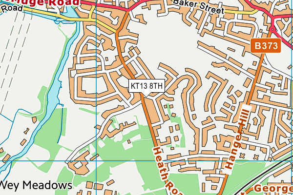 KT13 8TH map - OS VectorMap District (Ordnance Survey)