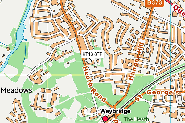 KT13 8TP map - OS VectorMap District (Ordnance Survey)