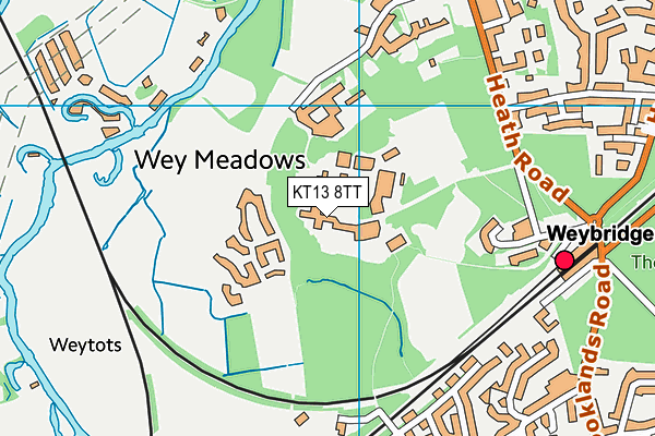 Brooklands College (Weybridge Campus) map (KT13 8TT) - OS VectorMap District (Ordnance Survey)