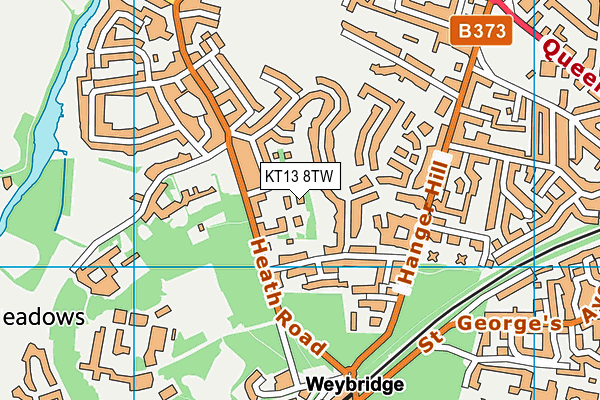 KT13 8TW map - OS VectorMap District (Ordnance Survey)