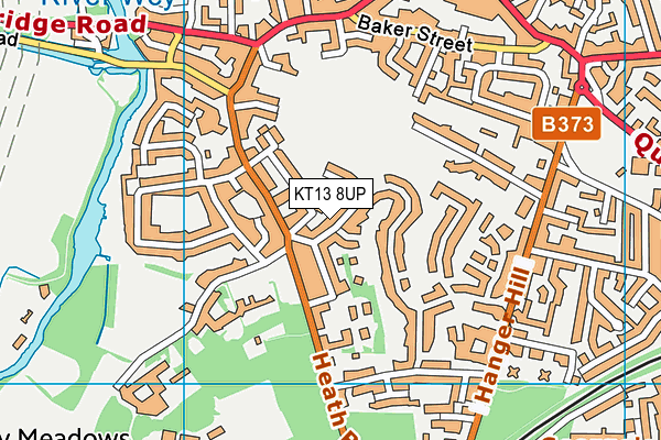 KT13 8UP map - OS VectorMap District (Ordnance Survey)