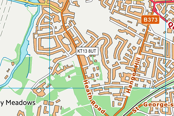 KT13 8UT map - OS VectorMap District (Ordnance Survey)