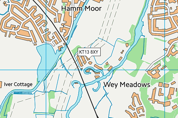 KT13 8XY map - OS VectorMap District (Ordnance Survey)