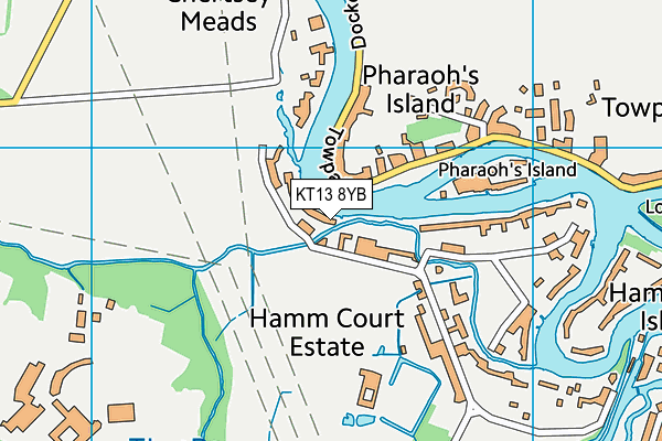 KT13 8YB map - OS VectorMap District (Ordnance Survey)