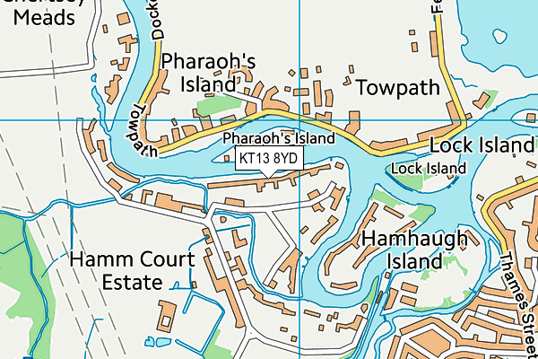 KT13 8YD map - OS VectorMap District (Ordnance Survey)