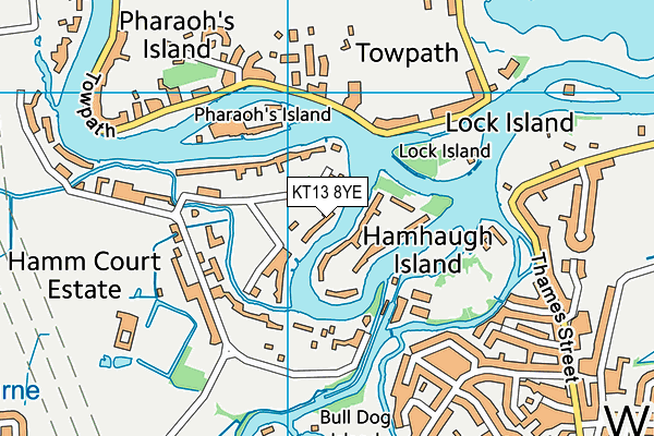 KT13 8YE map - OS VectorMap District (Ordnance Survey)