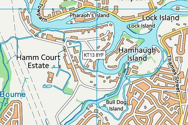 KT13 8YF map - OS VectorMap District (Ordnance Survey)