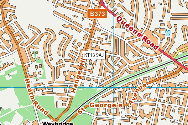 KT13 9AJ map - OS VectorMap District (Ordnance Survey)