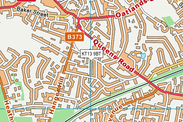 KT13 9BT map - OS VectorMap District (Ordnance Survey)