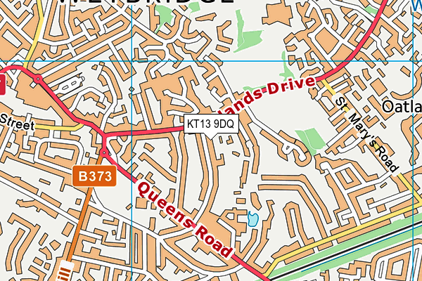 KT13 9DQ map - OS VectorMap District (Ordnance Survey)