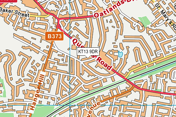 KT13 9DR map - OS VectorMap District (Ordnance Survey)