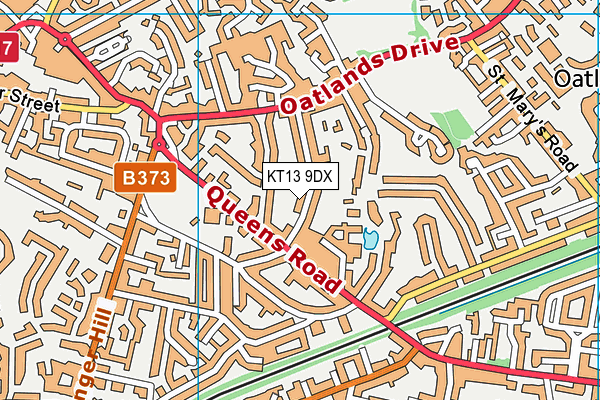 KT13 9DX map - OS VectorMap District (Ordnance Survey)