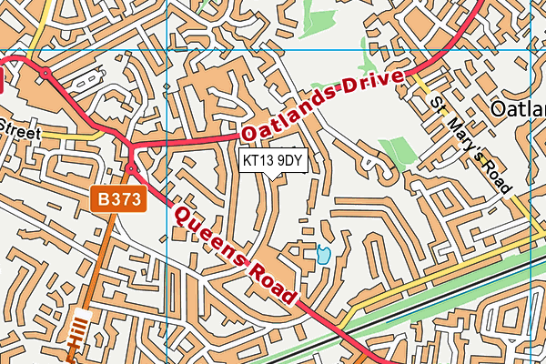KT13 9DY map - OS VectorMap District (Ordnance Survey)