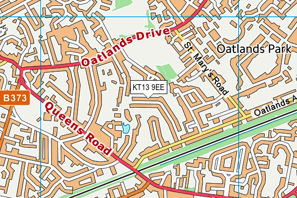 KT13 9EE map - OS VectorMap District (Ordnance Survey)