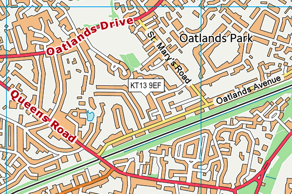 KT13 9EF map - OS VectorMap District (Ordnance Survey)
