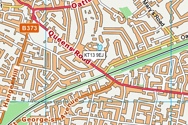 KT13 9EJ map - OS VectorMap District (Ordnance Survey)