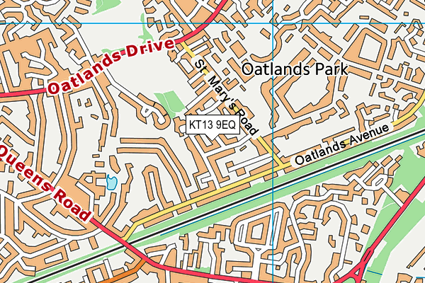 KT13 9EQ map - OS VectorMap District (Ordnance Survey)