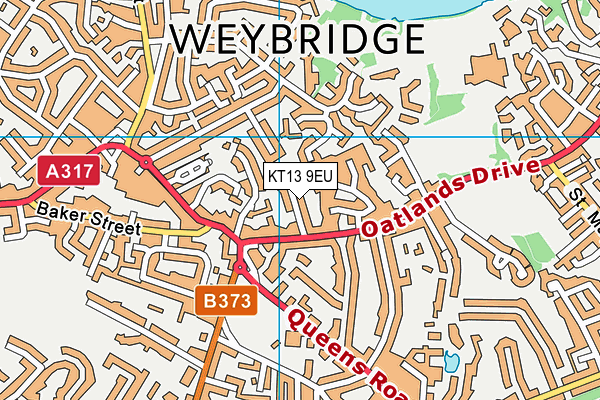 KT13 9EU map - OS VectorMap District (Ordnance Survey)