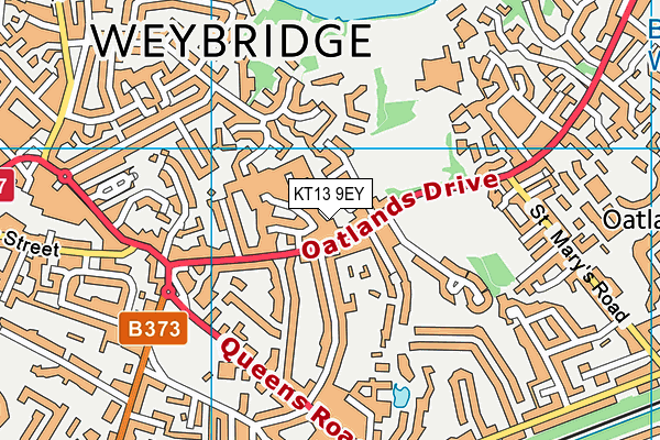 KT13 9EY map - OS VectorMap District (Ordnance Survey)