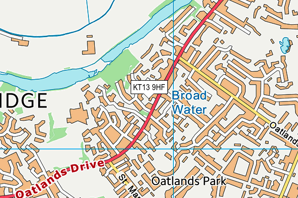 KT13 9HF map - OS VectorMap District (Ordnance Survey)