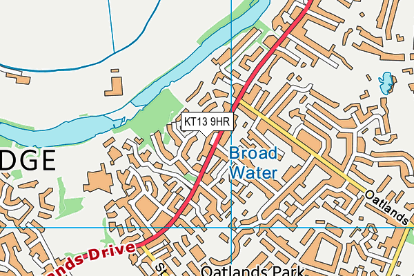 KT13 9HR map - OS VectorMap District (Ordnance Survey)
