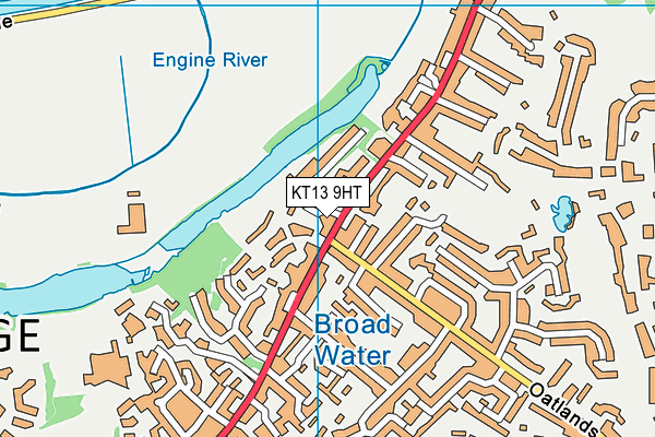 KT13 9HT map - OS VectorMap District (Ordnance Survey)