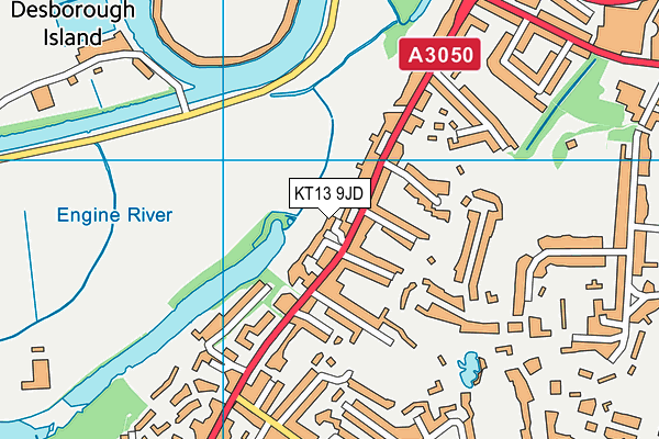 KT13 9JD map - OS VectorMap District (Ordnance Survey)