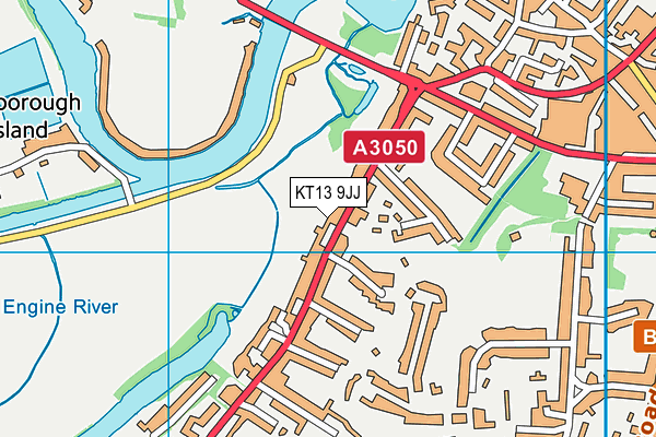KT13 9JJ map - OS VectorMap District (Ordnance Survey)