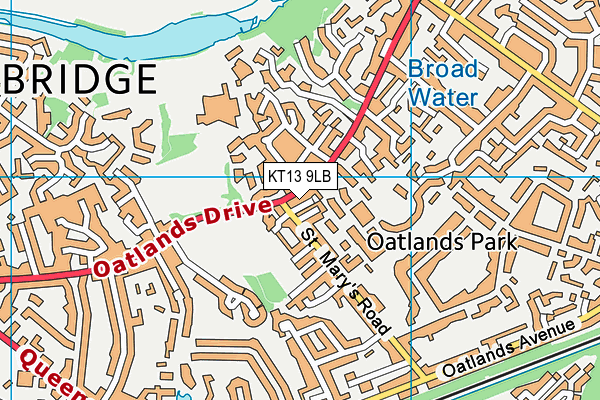 KT13 9LB map - OS VectorMap District (Ordnance Survey)