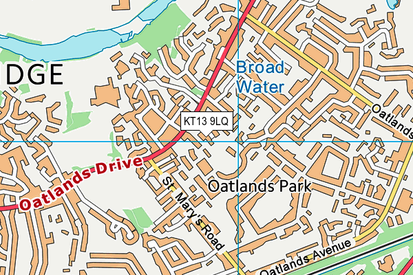 KT13 9LQ map - OS VectorMap District (Ordnance Survey)