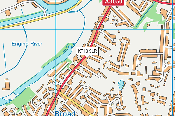KT13 9LR map - OS VectorMap District (Ordnance Survey)