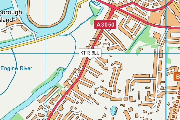 KT13 9LU map - OS VectorMap District (Ordnance Survey)