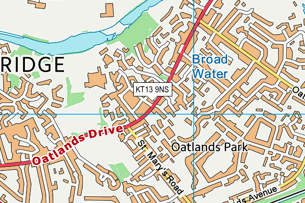 KT13 9NS map - OS VectorMap District (Ordnance Survey)