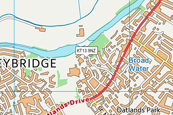 KT13 9NZ map - OS VectorMap District (Ordnance Survey)