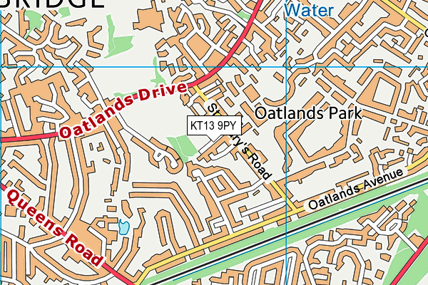 KT13 9PY map - OS VectorMap District (Ordnance Survey)