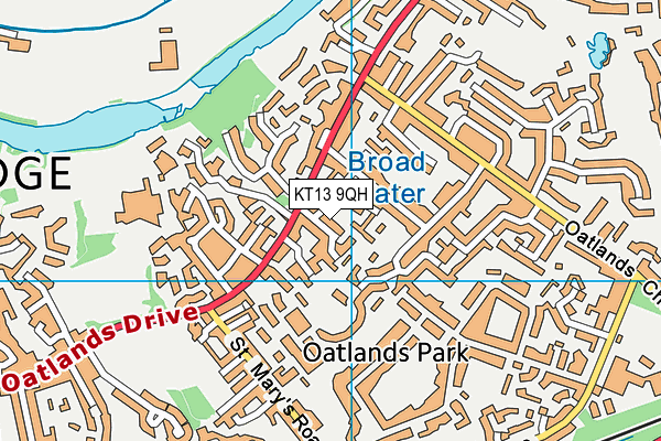 KT13 9QH map - OS VectorMap District (Ordnance Survey)