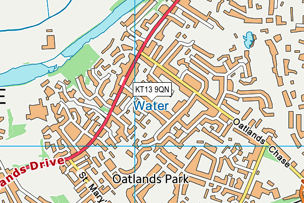 KT13 9QN map - OS VectorMap District (Ordnance Survey)