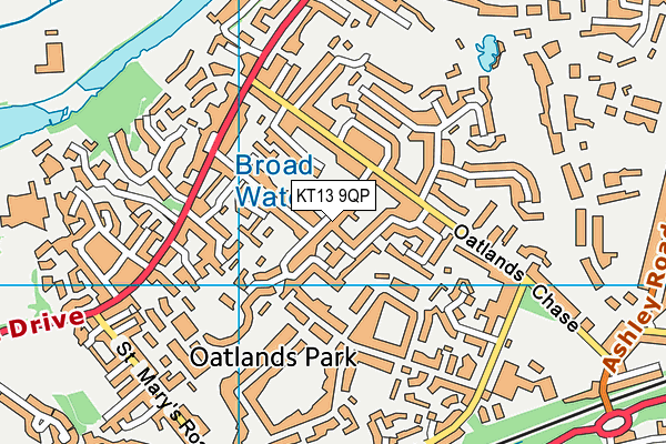 KT13 9QP map - OS VectorMap District (Ordnance Survey)