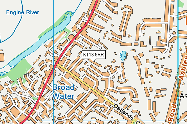 KT13 9RR map - OS VectorMap District (Ordnance Survey)