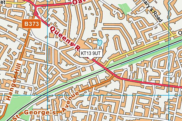 KT13 9UT map - OS VectorMap District (Ordnance Survey)
